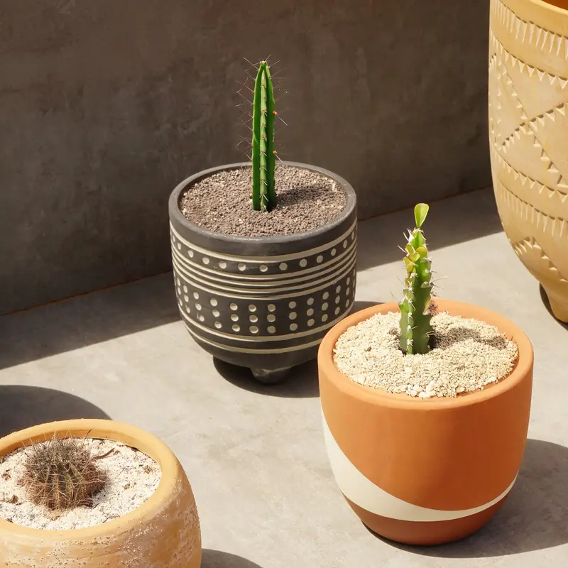 Polka Dot Planter – Playful Indoor/Outdoor Ceramic-Inspired Planter (Atbk-8072G-188) 1