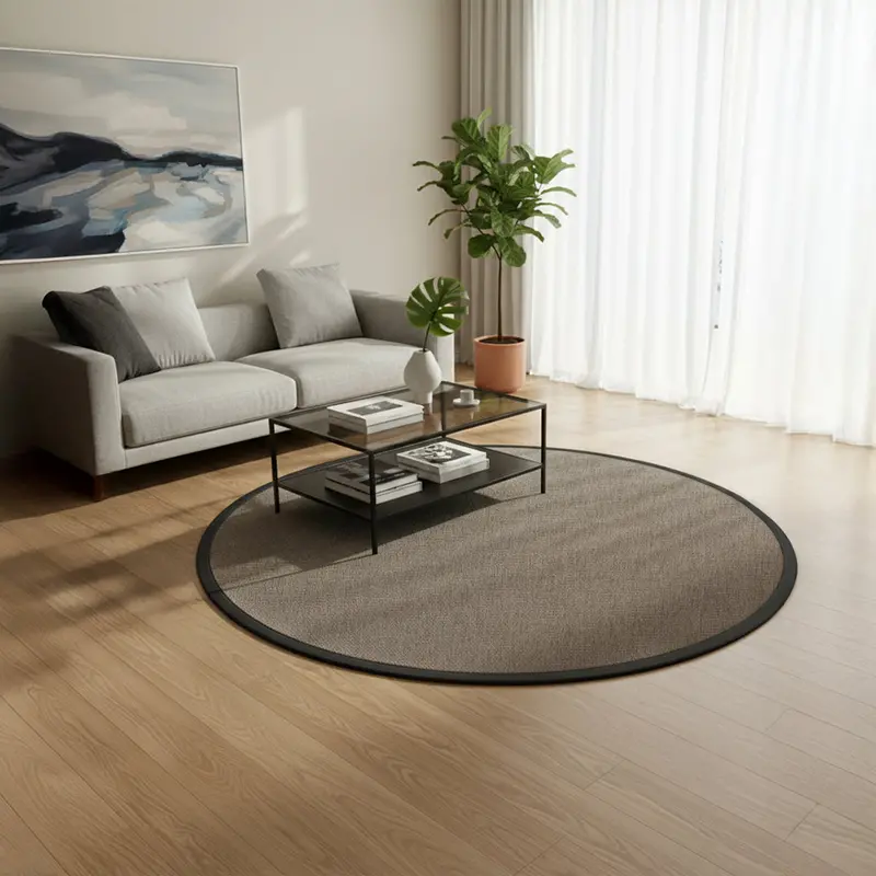 Prag Collection Sisal Carpet – 150 Cm Round, Textured Finish 1