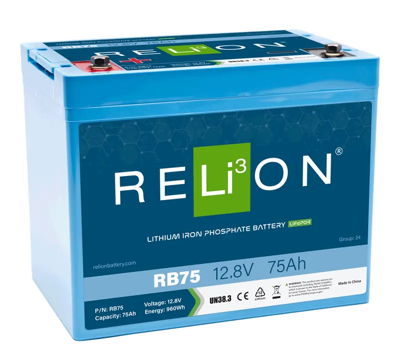 Relion Rb75 Lithium Deep-Cycle Battery – 12V 75Ah High-Efficiency Energy Storage 1