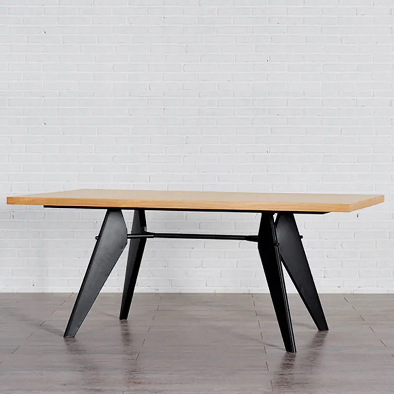 Retro-Design Rectangular Table With Rounded Edges Gt-303A 1