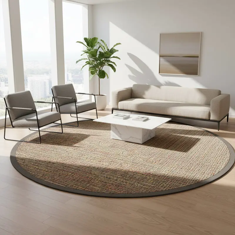Rio Collection Sisal Carpet – 300 Cm Round, Natural Texture 1