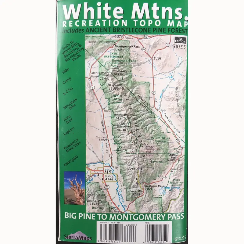 Sierra Maps: White Mountains Trail And Terrain Map 1