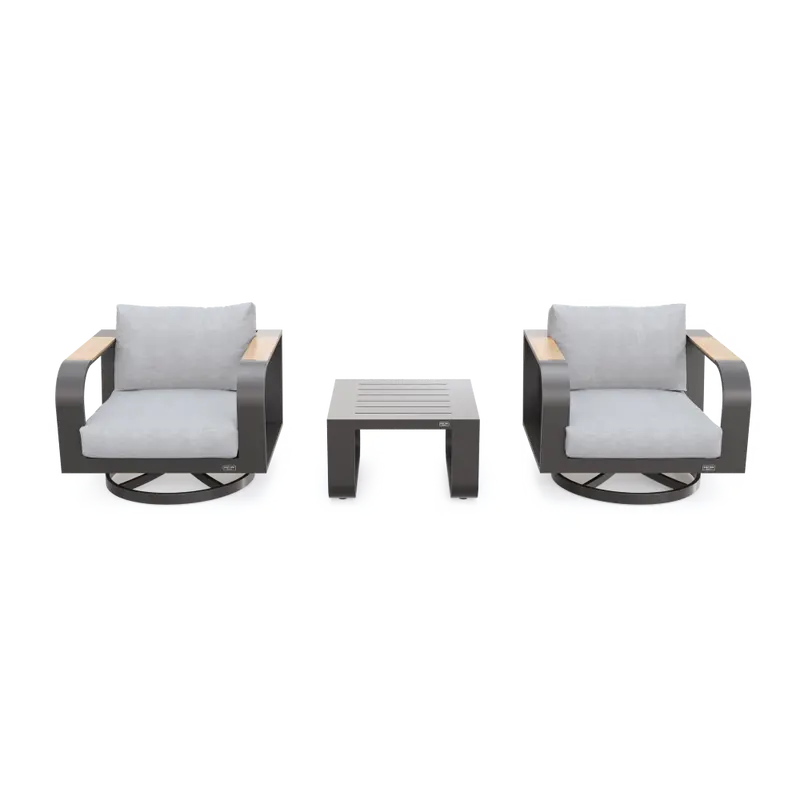 Signature 3-Piece Swivel Rocking Chair Set – Ergonomic Outdoor Relaxation Collection 1