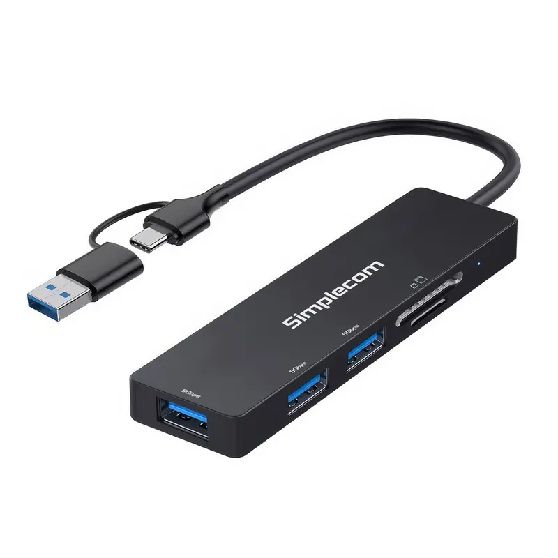 Simplecom Ch365C Dual-Input Usb Hub With Sd/Microsd Card Reader And Usb-A/Usb-C Connectivity 1