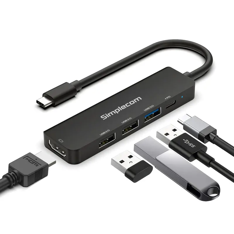 Simplecom Cht550 5-In-1 Usb-C Docking Station With Hdmi 2.0, Usb Hub, And Power Delivery 1