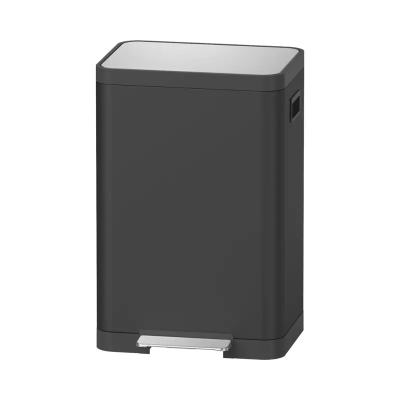 Sleek Brushed Black Pedal Bin – Slim-Footprint Indoor Trash Container Jh-8851 1