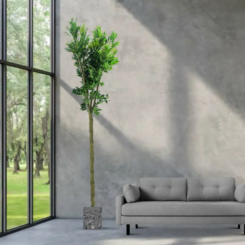Small Ficus Artificial Tree With Matte Plastic Planter – N35120-S095 1