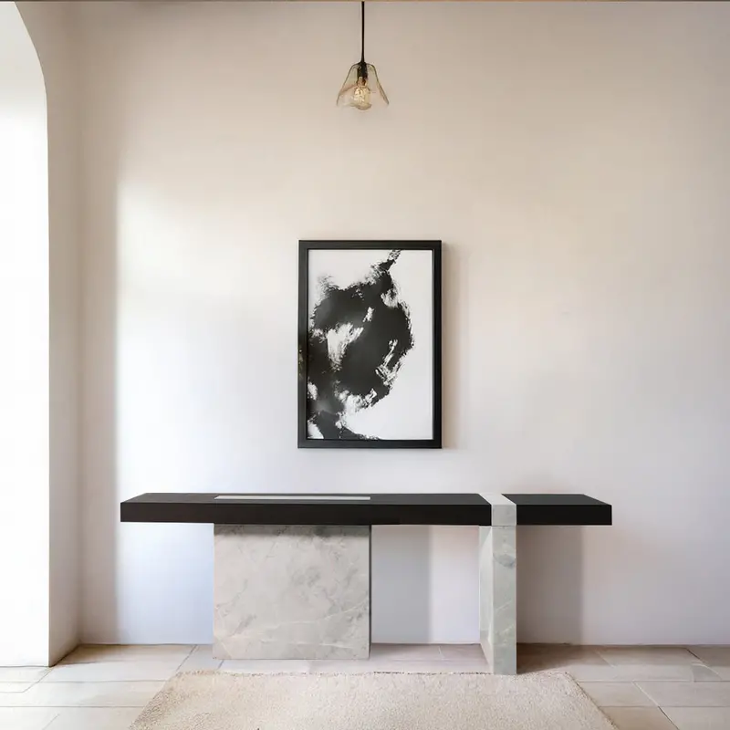 Smoky Grey Marble Console – New Natural Stone Design (Jk-W011) 1