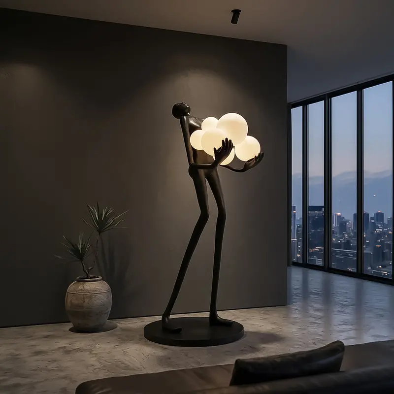 Space Grey Shiny Fiberglass Sculpture – Pre-Order Reflective Art Piece, 130-Day Lead Time (Model F9101) 1