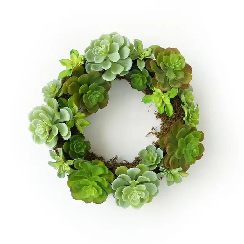 Succulent-Inspired Artificial Wreath – Hand-Assembled N36020-Xg106 1
