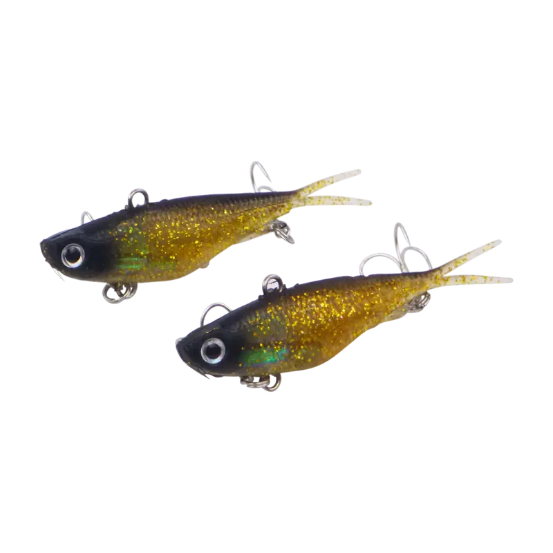 Swimerz 95Mm Soft Vibe Lure – Gold Glitter Finish, 2-Pack 1