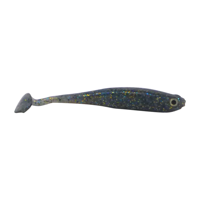 Swimerz Soft Shad Lure – 100Mm Paddle Tail, Blue Gold Fleck (6-Pack) 1