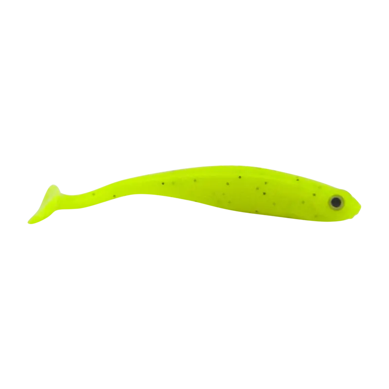 Swimerz Soft Shad Lure – 100Mm Paddle Tail, Chartreuse (6-Pack) 1