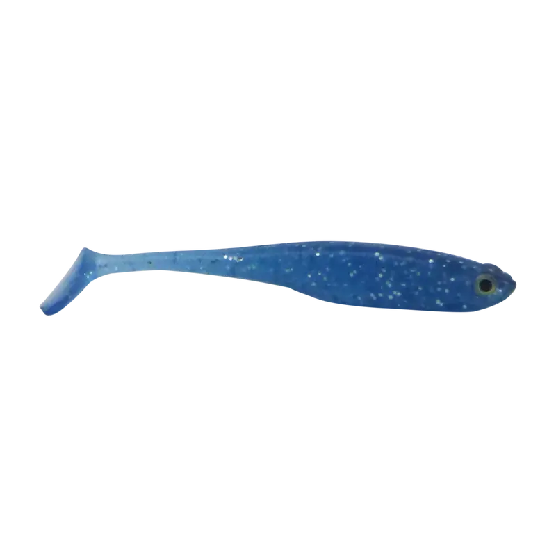 Swimerz Soft Shad Lure – 100Mm Paddle Tail, Electric Blue (6-Pack) 1