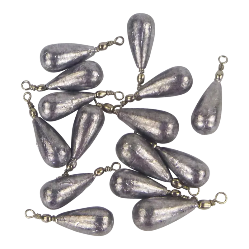 Swimerz Teardrop Sinkers – 7 Grams, Lead, 15-Pack 1