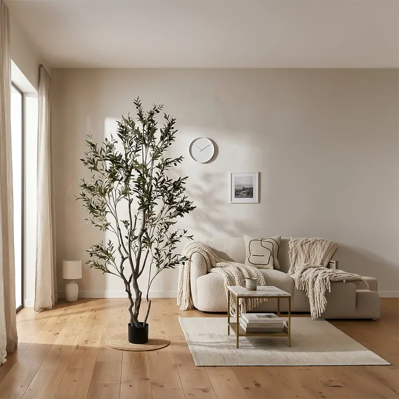 Tall Olive Artificial Tree – 210 Cm Statement Indoor Greenery, Sil-Olot-H210-Gg 1