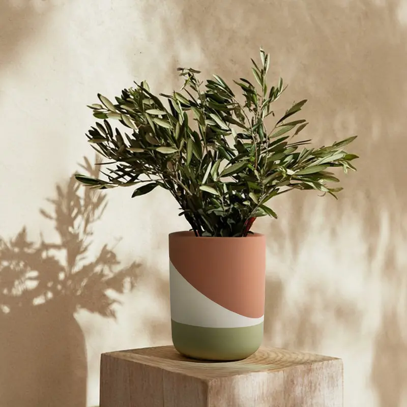 Terracotta Dream Planter – Earthy Green-Toned Indoor/Outdoor Box (Tewegr-8080C-4) 1