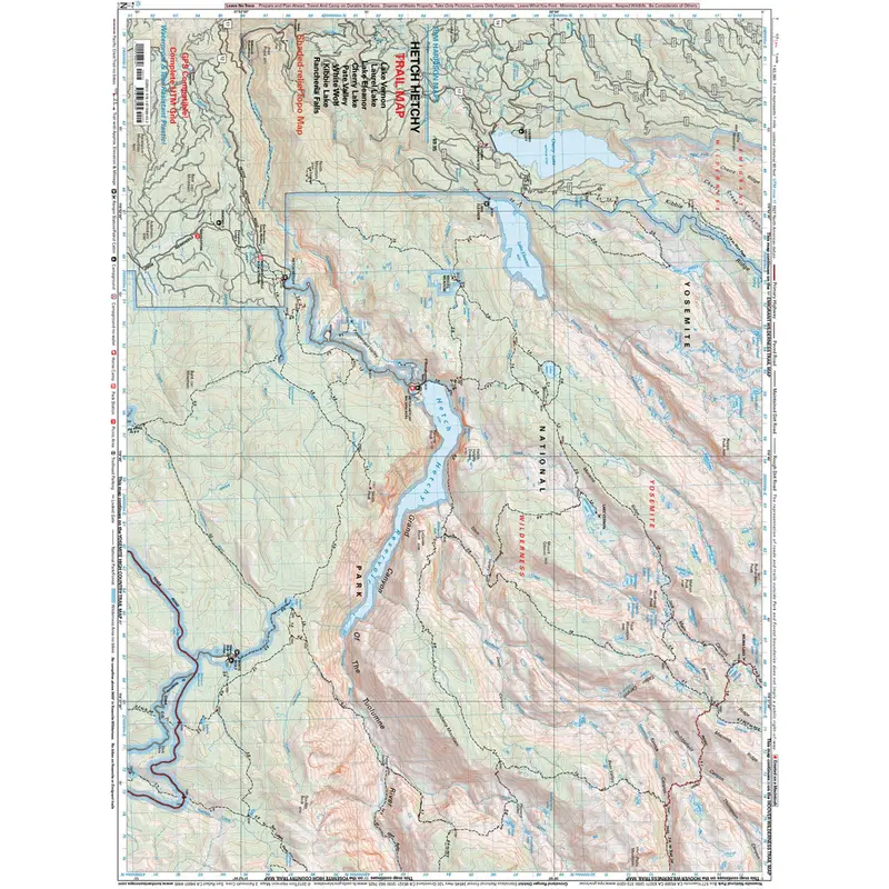 Tom Harrison Hetch Hetchy Wilderness Topographic Map 1