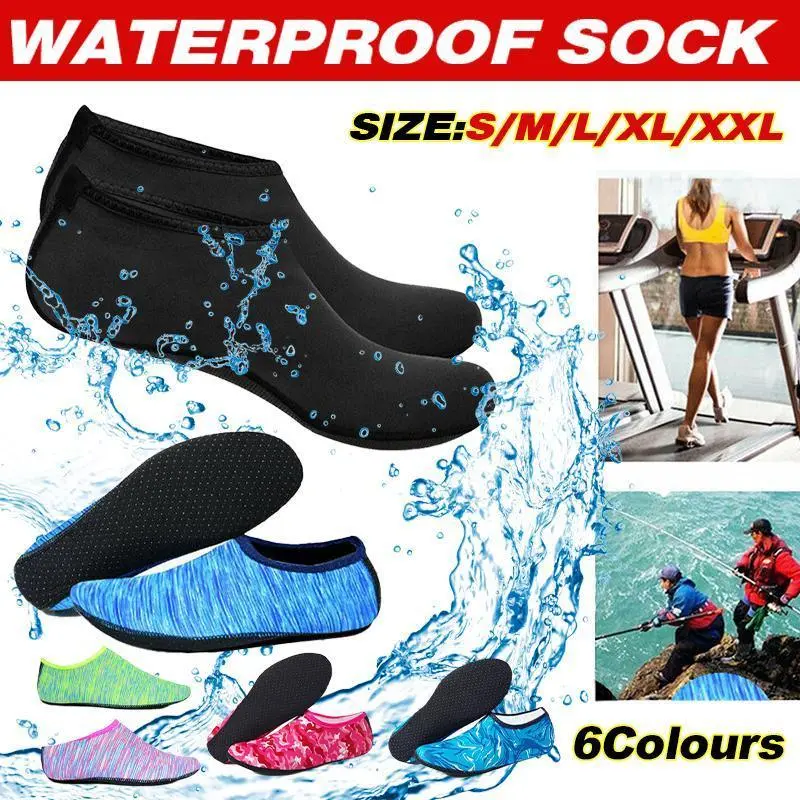 Unisex Breathable Water Shoes – Slip-On Aqua Socks For Yoga & Diving, Purple, M 1