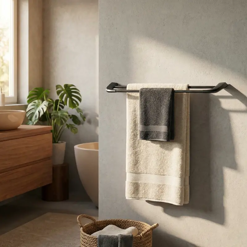 Velo Double-Towel Bar In Gunmetal – Compact Dual-Hang Design – Model 24411 1