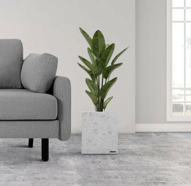 White Terrazzo Planter Box With Rounded Corners – 305-N012 1
