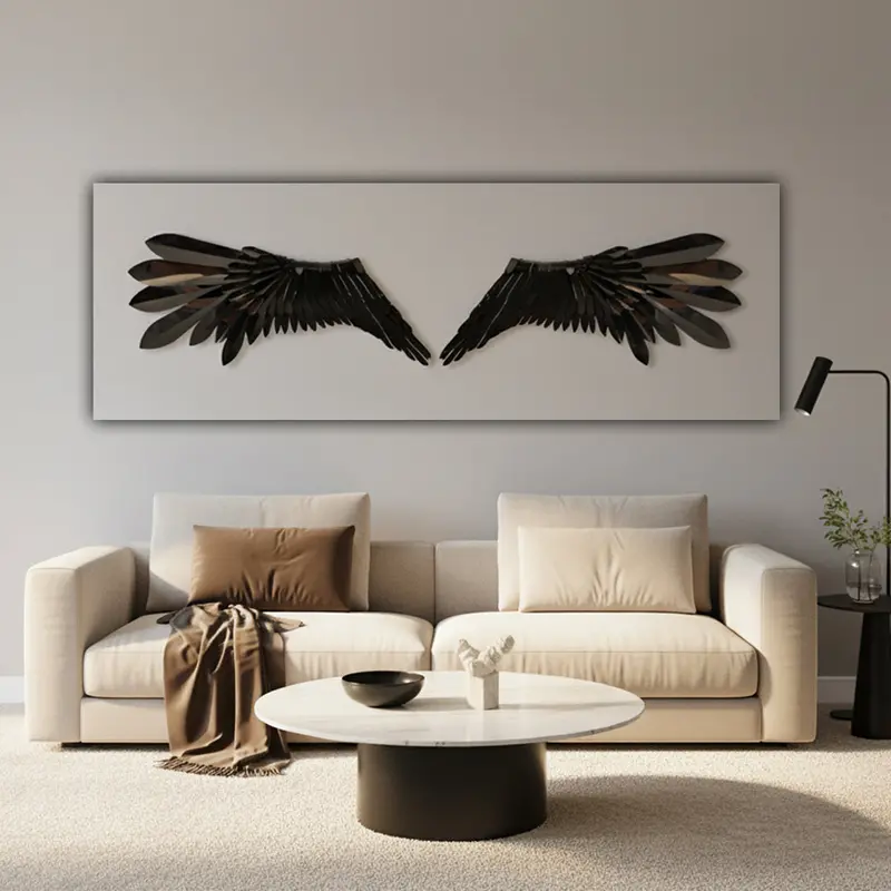 Wing Span Stainless Steel Sculpture – Hand-Forged Abstract Wall Art (Bg20250023) 1